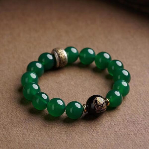 Natural green agate bracelet - Spiritual talisman of crystal patron saint - Image 4