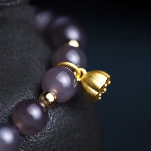 Amethyst lotus seed Bracelet - spiritual jewelry that purifies the soul and attracts fortune - Image 3