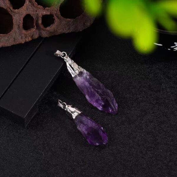 Natural amethyst Pendant - Energy guardian of wealth and career - Image 3