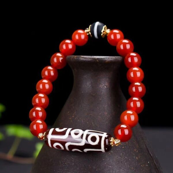 Natural red agate Beads Bracelet - Spiritual guardian of balanced energy and happiness