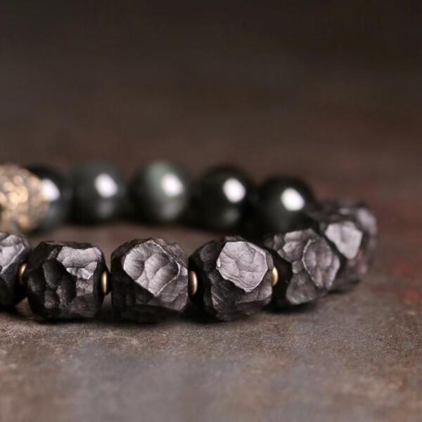 Natural obsidian bracelet to calm the mind, stabilize the mood, purify the mind, balance energy and promote sleep - Image 3