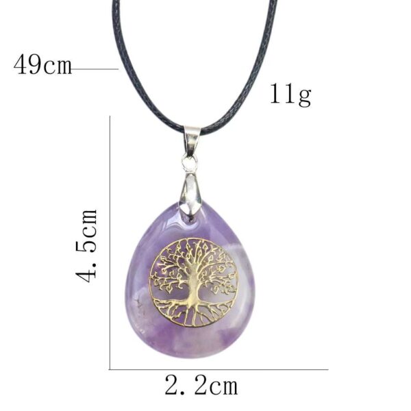 Opal amethyst Tree of Life symbol necklace Pendant - prosperous career | wealth | peace and health | prosperous family | growth wisdom | prosperous study - Image 6