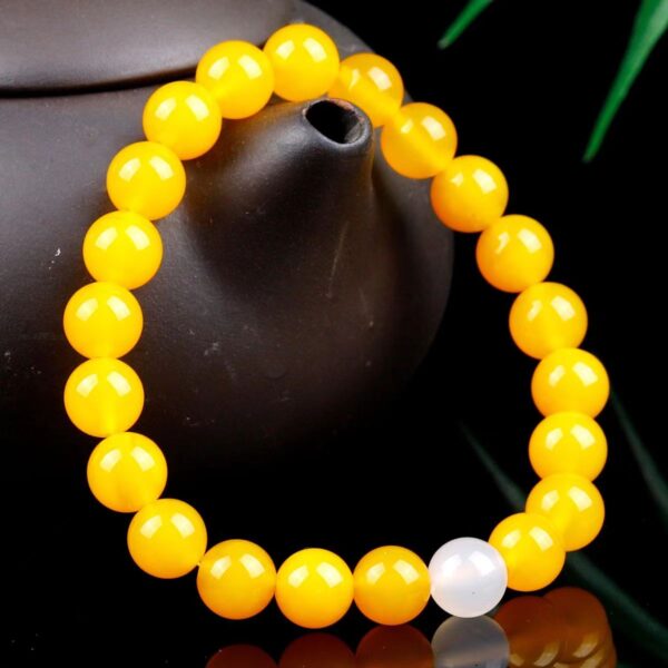 Natural yellow agate bracelet - Amulet for wealth and prosperity