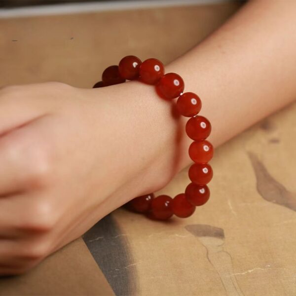 Red agate bead bracelet - spiritual jewelry to enhance self-confidence and emotional balance - Image 2