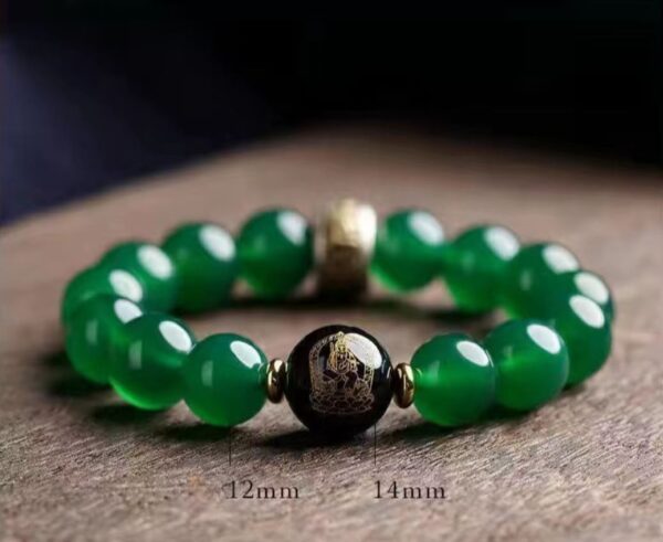 Natural green agate bracelet - Spiritual talisman of crystal patron saint