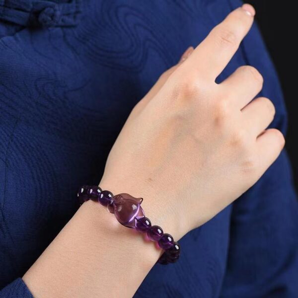 Natural amethyst Fox Bracelet - a wise guardian of stability and wealth - Image 4