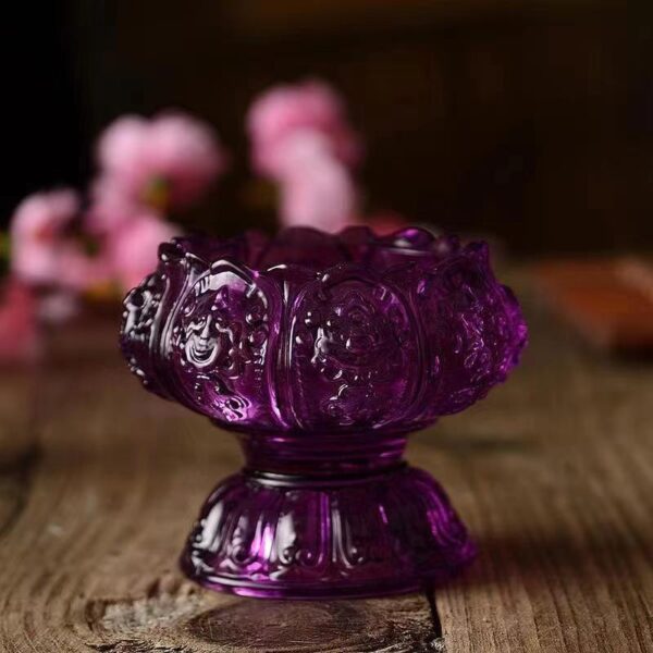 Colored glass Lotus Candle holder - a symbol of purifying the mind and enhancing confidence - Image 8