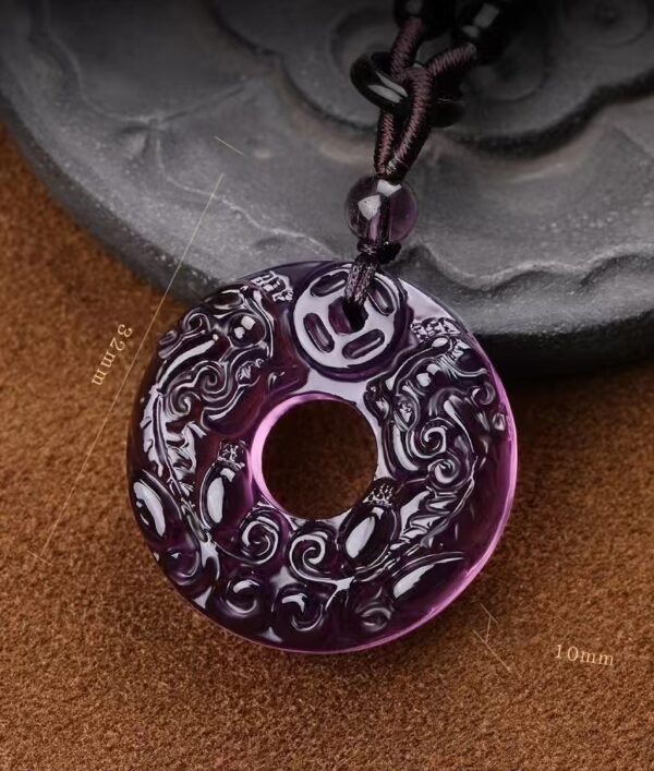 Natural amethyst Pixiu amulet pendant necklace: purify the mind, stabilize emotions, peace and health - Image 3