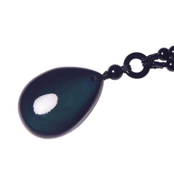 Natural obsidian water drop pendant necklace - peace ward off evil | health | purify the soul | good luck career family school love - Image 5