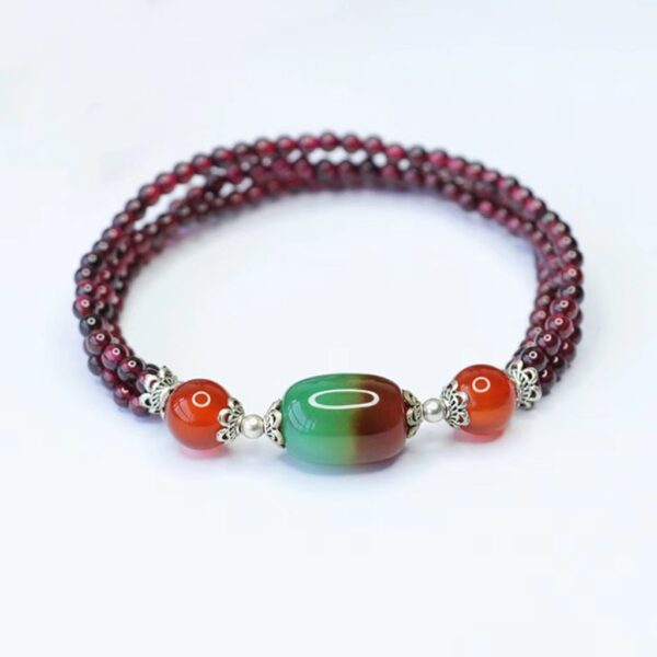 Natural garnet agate Bracelet - a protective treasure that purifies the mind and promotes energy circulation - Image 2