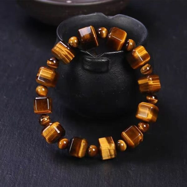 Natural Yellow Tiger Eye Stone sugar Bracelet - Balance energy with healthy energy guardian - Image 3