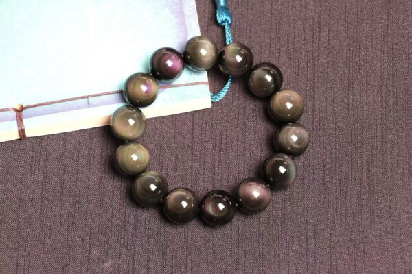 Natural double colored Eye obsidian Bracelet Bracelet - increase confidence, absorb cosmic energy, prosperity and career - Image 4