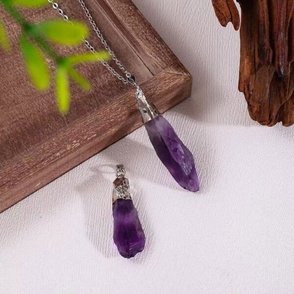 Natural amethyst Pendant - Energy guardian of wealth and career - Image 2