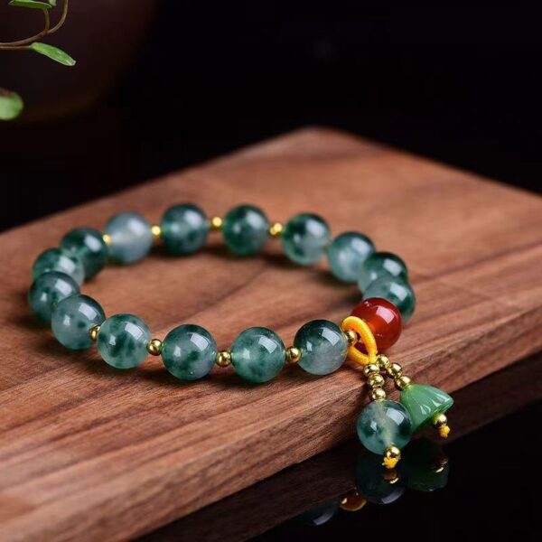 Natural chalcedony Flower Bracelet - Energy protection for wisdom and good luck - Image 4