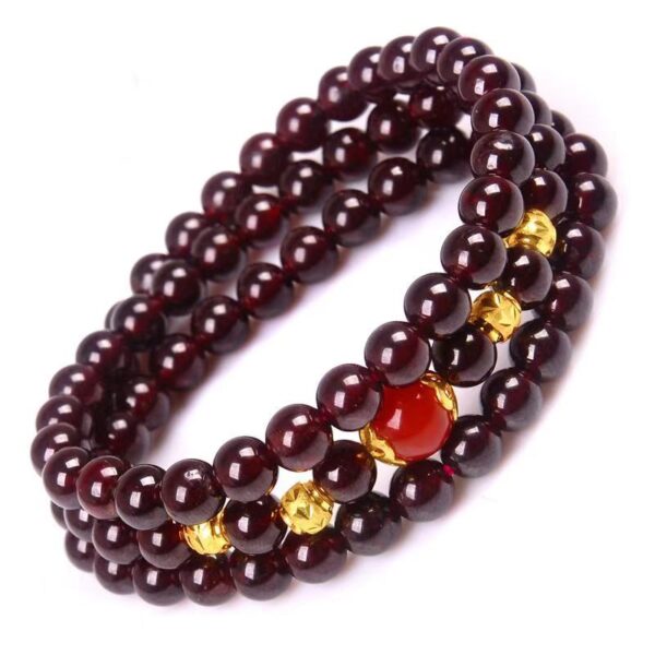 Natural garnet three circle multi-circle bracelet - purifying mind and calming energy guardian - Image 5