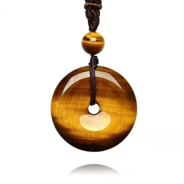 Natural peace buckle Tiger Eye Stone pendant necklace - Energy guardian of health, peace and good luck - Image 3