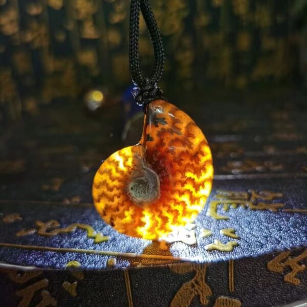 Natural cut Taishan Stone pendant necklace - Guardian of peace and good luck