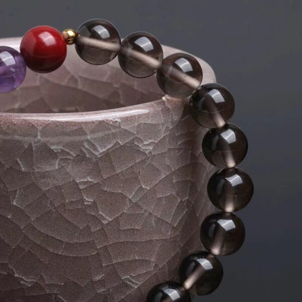 Natural tea crystal amethyst Bracelet - spiritual guardian of purifying mind and peace and good luck - Image 3