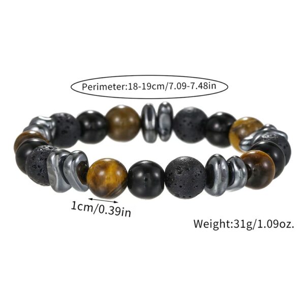 Natural irregular black gallstone bracelet bracelet - help fortune, purify the mind, health, peace and good luck - Image 6