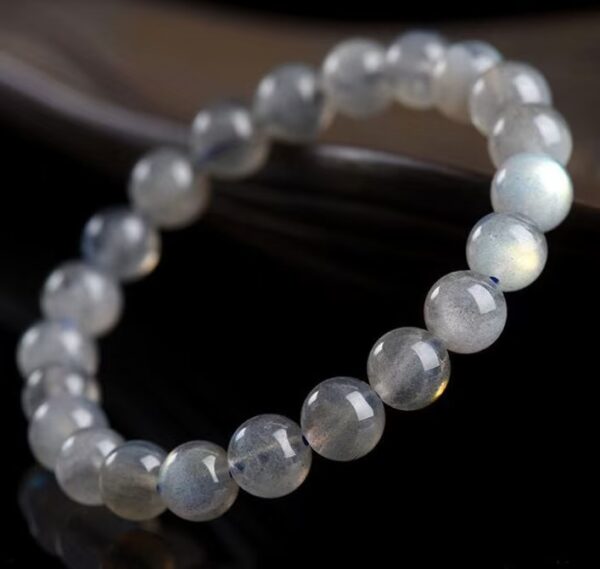 New natural gray moonstone single loop bracelet - Energy guardian of love and happiness - Image 2