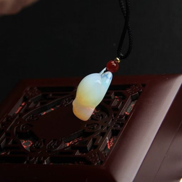 Natural opal Little Fox Necklace Pendant - Calming and calming | stabilizing mood | purifying mind | balancing energy | promoting sleep | prosperous career - Image 5