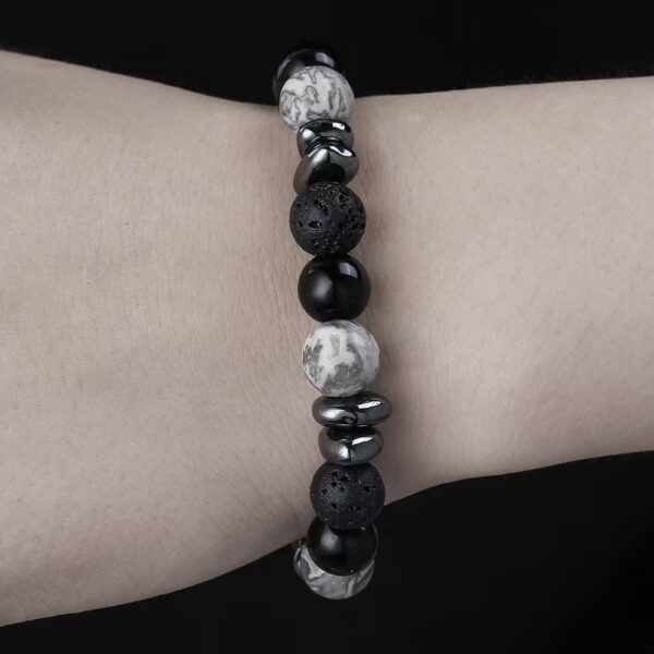 Natural irregular black gallstone bracelet bracelet - help fortune, purify the mind, health, peace and good luck - Image 5