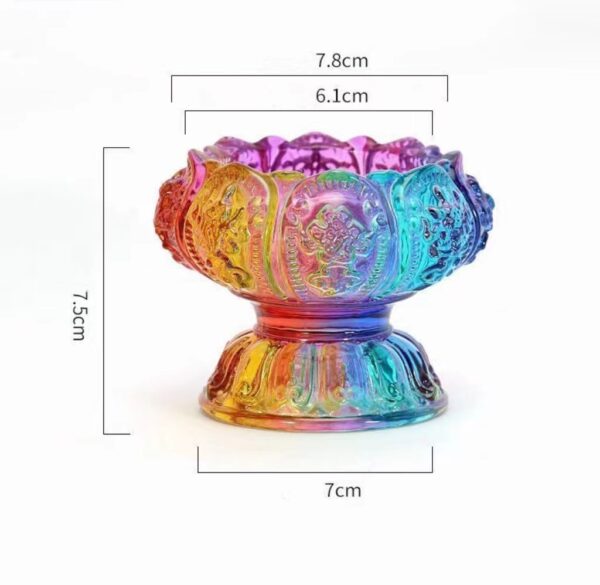 Colored glass Lotus Candle holder - a symbol of purifying the mind and enhancing confidence - Image 3