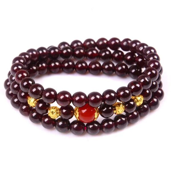 Natural garnet three circle multi-circle bracelet - purifying mind and calming energy guardian - Image 6