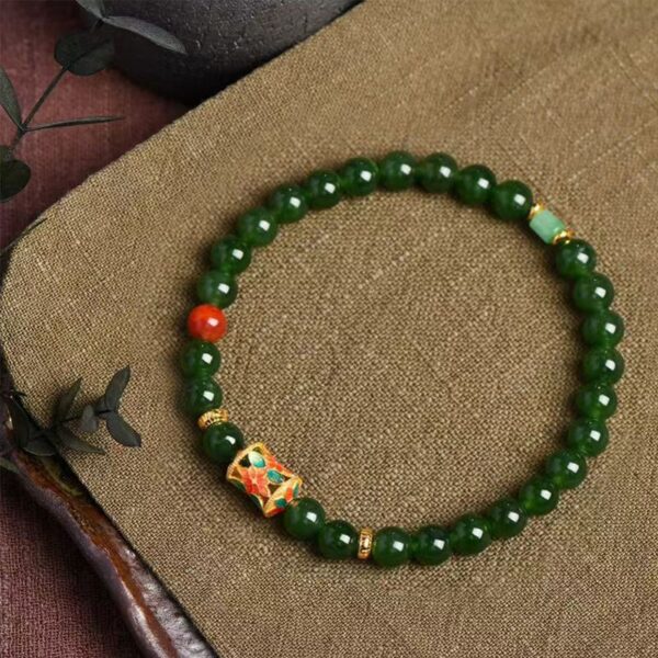 Natural jasper green bracelet - the guardian of purifying the soul, calming the mind and emotional stability - Image 2