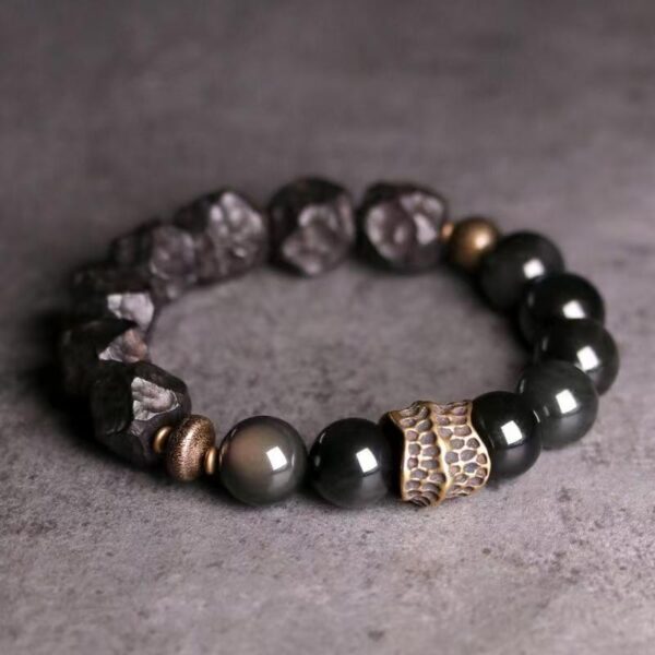 Natural obsidian bracelet to calm the mind, stabilize the mood, purify the mind, balance energy and promote sleep