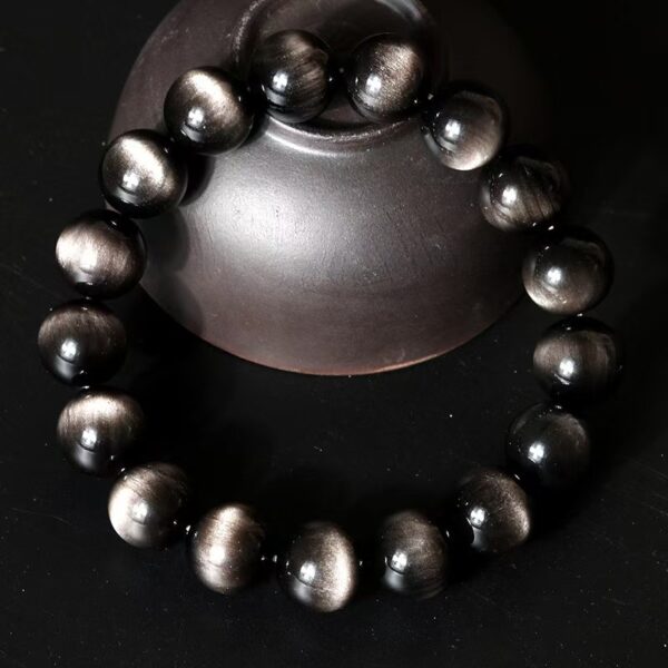 Natural silver obsidian Bracelet - Purify the soul, calm the mind, promote career, family and love - Image 3