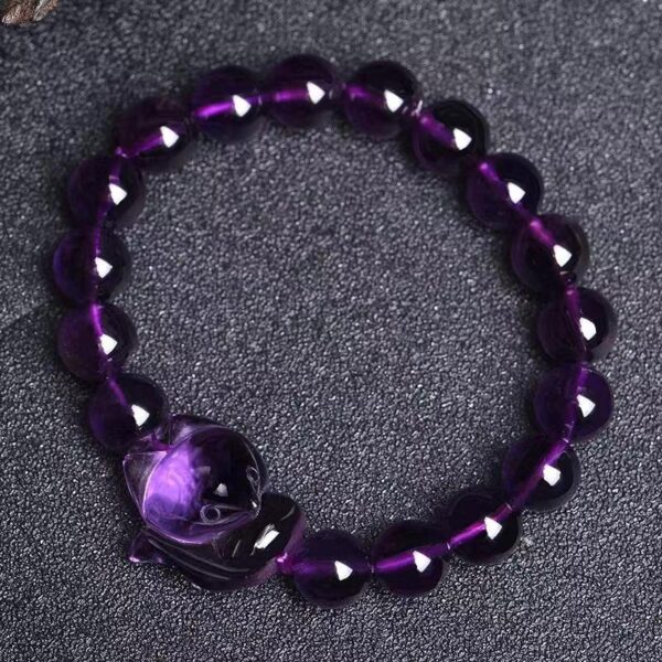 Natural amethyst Fox Bracelet - a wise guardian of stability and wealth - Image 3